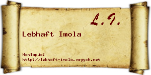 Lebhaft Imola névjegykártya